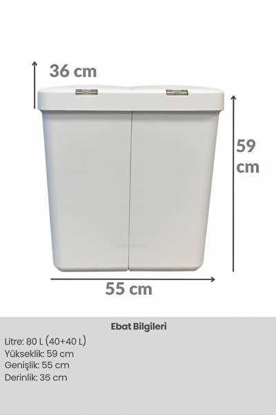 Jet's Home 4’lü Katlanabilir Çamaşır Sepeti Seti - 80 Litre Kirli Sepeti Sele Su Kovası ve Maşrapa