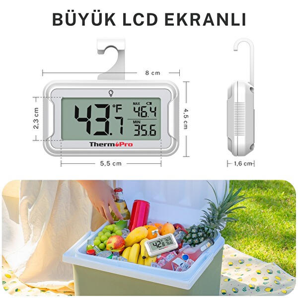 ThermoPro TP110 Derin Dondurucu Buzdolabı Termometeresi