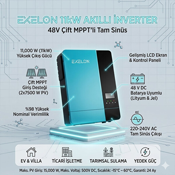 Exelon 11Kw Akıllı Inverter 48V