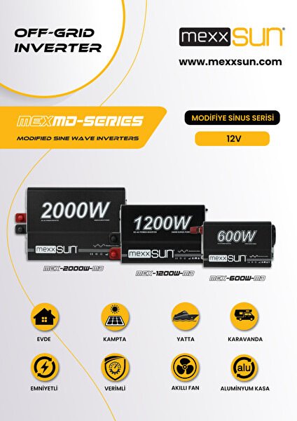 Mexxsun 12V 600W Modifiye Sinüs Inverter