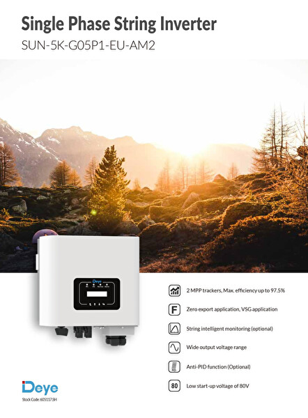 Deye 5KW Monofaze On-Grid Inverter
