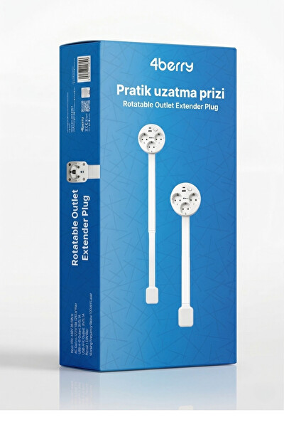 4Berry Teleskopik Masaüstü Çoklu Priz 3lü Topraklı - USB C USB A Yükseklik Ayarlı Işıklı Anahtarlı Uzatma Prizi