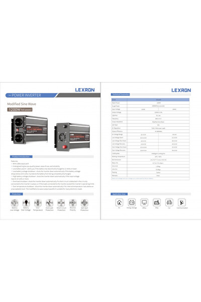 Lexron 1200W 24V Modifiye Sinüs Inverter