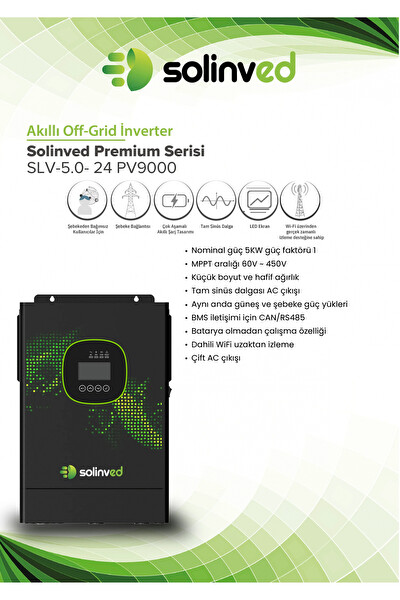 Solined 5 kW Gordion Serisi MPPT Off-Grid Inverter 24V