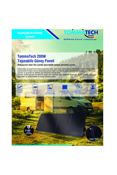 Tommatech 200W Katlanabilir Güneş Paneli