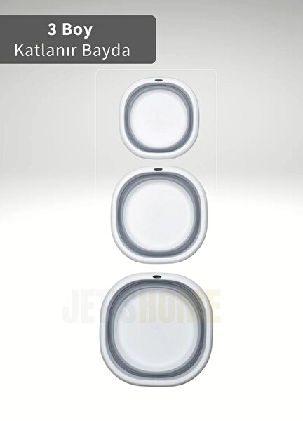 Jet's Home 10'lu Set Katlanır Sele- Badya- Kova- Maşrapa- Pirinç Süzgeci- Kesim Panosu-Huniler BPA Free