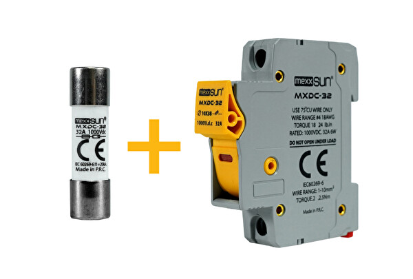 Mexxsun DC Sigorta - Sigorta Yuvası (32A 1000V) 12 Adet