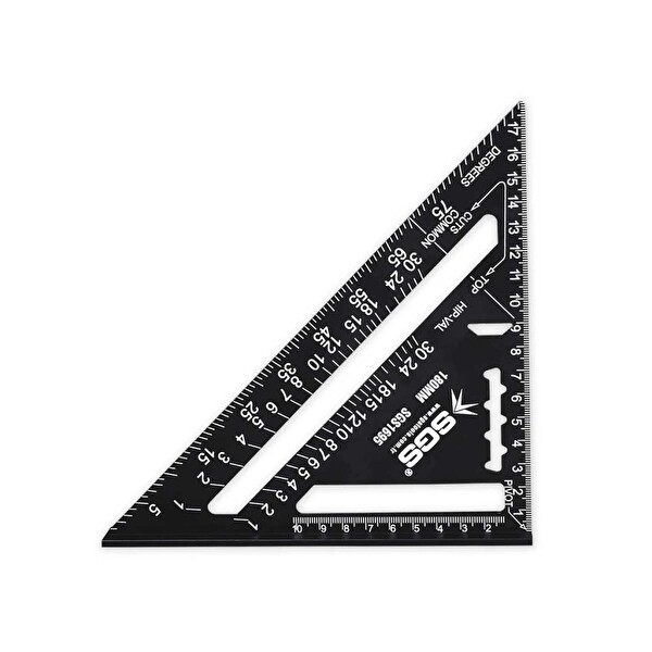 SGS 180 MM Profesyonel Alüminyum Üçgen Gönye