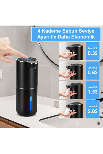 Greentech GT-SD03S Sensörlü USB Şarjlı Köpük Sabunluk Siyah