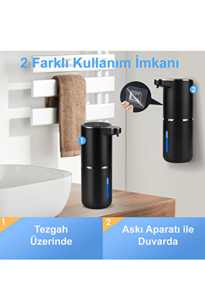 Greentech GT-SD03S Sensörlü USB Şarjlı Köpük Sabunluk Siyah