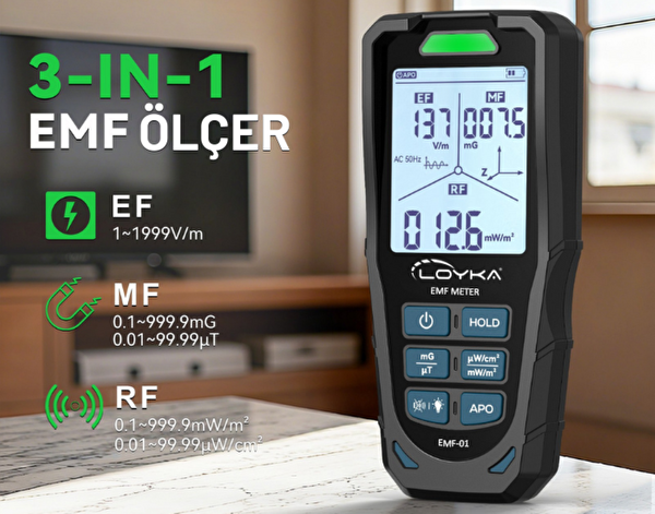 Loyka EMF-01 Profesyonel 3 Eksen EMF & RF Elektromanyetik Alan Radyasyon Dedektörü