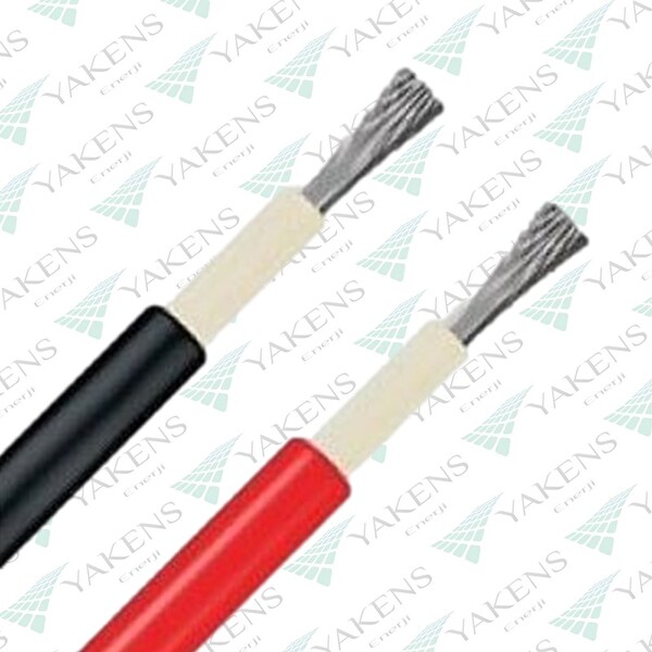 Yakens Enerji Solar Kablo (1 M -1 M) 10 MM Toplam 2 Metre Hazır Güneş Paneli Kablo Seti Kırmızı Siyah