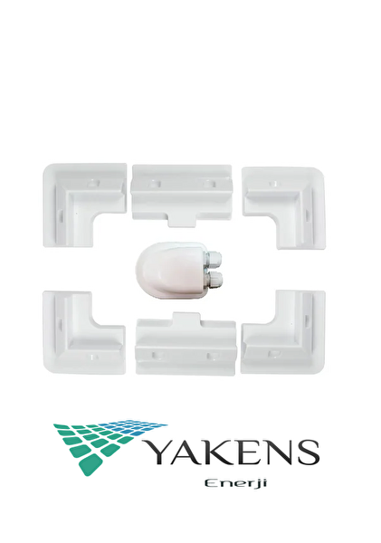 Yakens Enerji 7 Parça Karavan Tekne Güneş Paneli Montaj Braket Seti ve Kablo Geçiş Kapağı