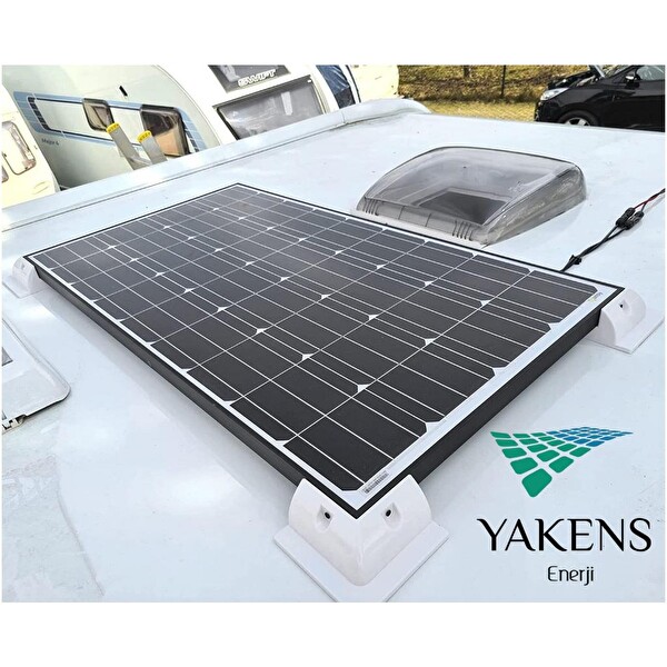 Yakens Enerji 7 Parça Karavan Tekne Güneş Paneli Montaj Braket Seti ve Kablo Geçiş Kapağı