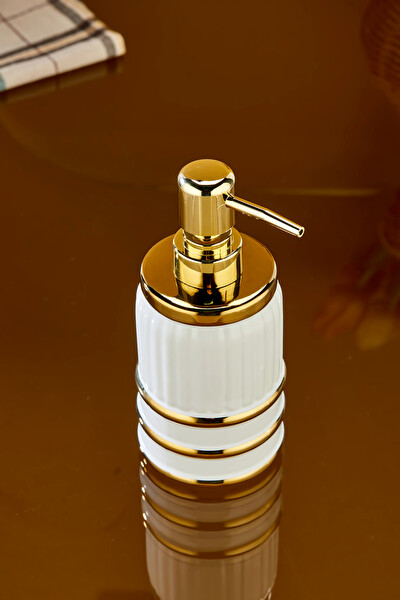 Cooker RoyalGold 350 ML Porselen Sıvı Sabunluk Beyaz CKR3835