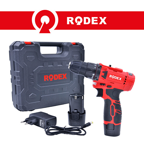 Rodex RDX3322 12V 1.5Ah 28Nm Tork Taşıma Çantalı Çift Akülü Şarjlı Matkap Vidalama
