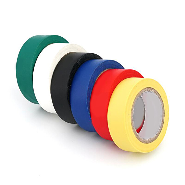 SGS İzole PVC Kırmızı Faz Hattı 19MM x 9M Kablo İşaretleme ve İzolasyon Bandı