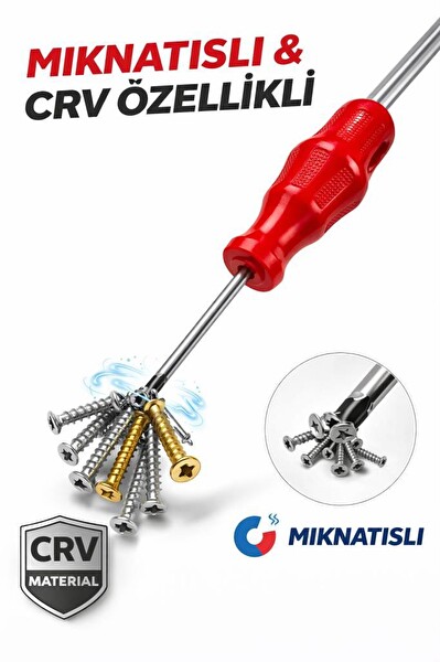 Bay-Tec MK4466 5X100 MM Tekli CRV Yapılı Ergonomik Saplı Mıknatıslı Düz Tornavida