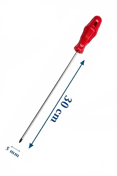 Bay-Tec MK4469 5X300 MM Mıknatıslı Uzun Gövdeli CRV Yapılı Çelik Profesyonel Yıldız Şiş Tornavida