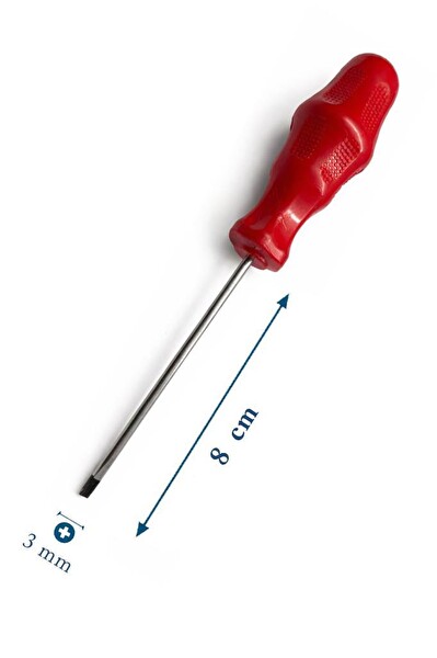 Bay-Tec MK4461 3X80 MM CRV Çelik Kaymaz Sap Mıknatıslı Düz Tornavida