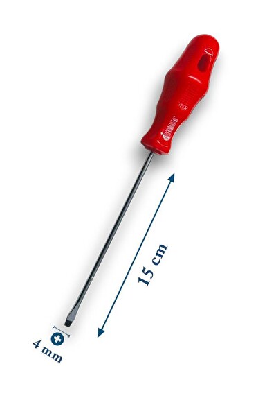 Bay-Tec MK4465 4X150 MM Manyetik CRV Yapılı Pratik Tekli Mıknatıslı Düz Tornavida