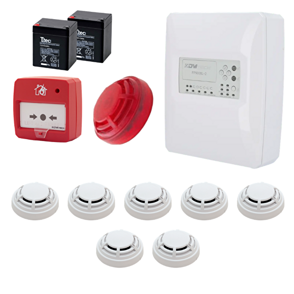 DMTech FP9000L-2-7 Konvansiyonel Sistem Yangın Alarm Seti 7'li