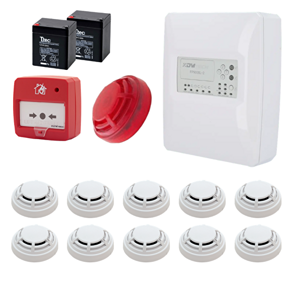 DMTech FP9000L-2-10 Konvansiyonel Sistem Yangın Alarm Seti 10'lu