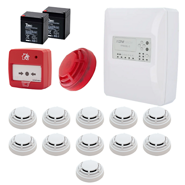 DMTech FP9000L-2-11 Konvansiyonel Sistem Yangın Alarm Seti 11'li