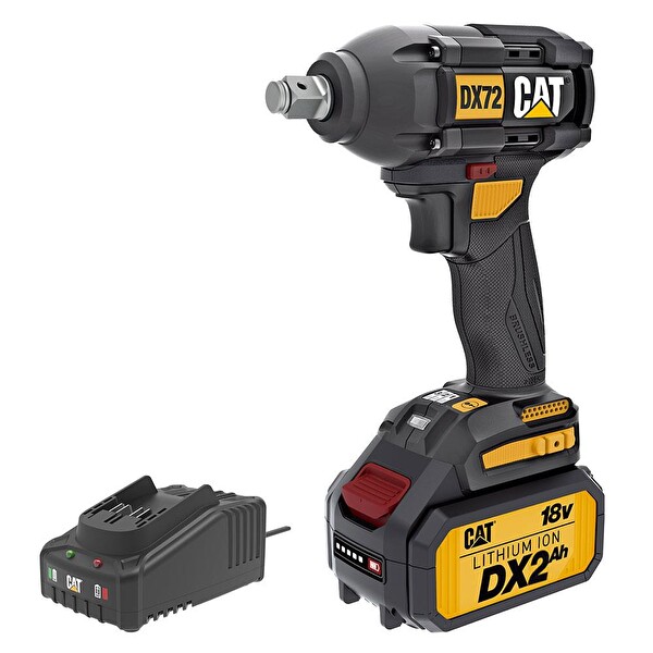 Cat DX72BC 18Volt 2.0Ah Li-ion Tek Akülü Şarjlı 350Nm Kömürsüz Profesyonel Somun Sıkma Makinesi