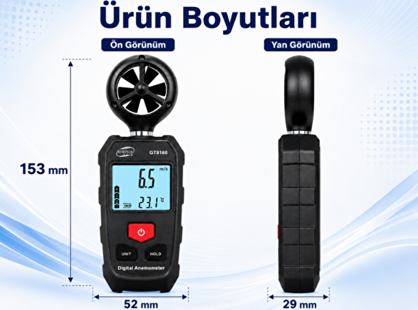 Benetech GT8160 Mini Anemometre Rüzgar Hızı Ölçer