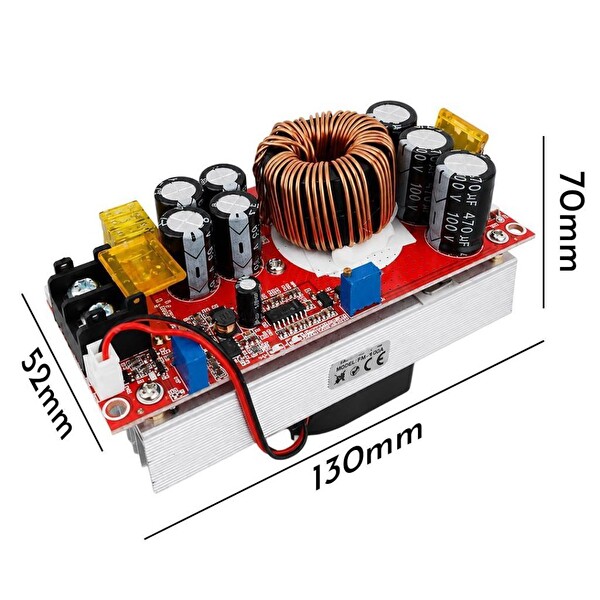 Powermaster PM-28739 1800W 20A DC 10-60V to DC 12-90V Ayarlanabilir DC Voltaj Yükseltici