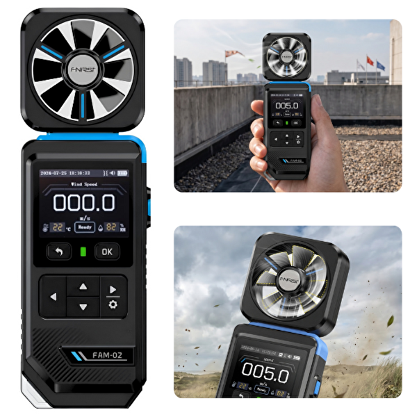 Texta FNIRSI FAM-02 Rüzgar Hızı Sıcaklık ve Nem Ölçer Anemometre
