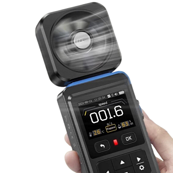 Texta FNIRSI FAM-02 Rüzgar Hızı Sıcaklık ve Nem Ölçer Anemometre