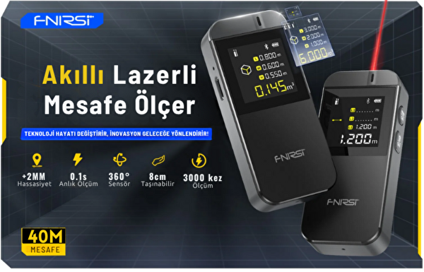 Texta FNIRSI IR40 Mesafe Ölçer 40 M Akıllı Telefon Uyumlu Mini Lazermetre
