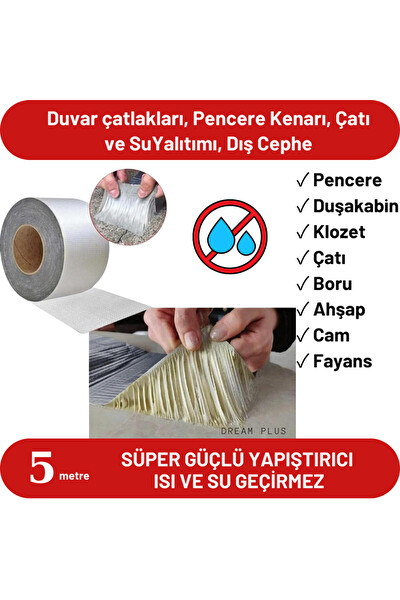 Gumtape 48 MM x 2 M Su Sızdırmaz Çamur Sakız Bant Çatı İzolasyon ve Boru Çatlak Tamir Bandı
