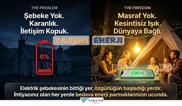 Yakens Enerji 55W Hazır Solar Paketi Güneş Paneli Enerji Sistemi 4 Led Ampul - Taşınabilir Telefon Şarjlı Aydınlatma Paketi
