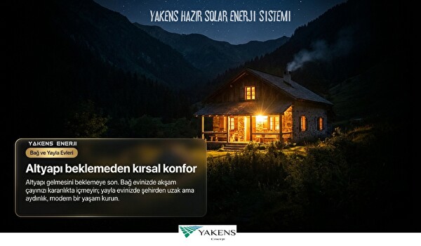 Yakens Enerji 25W Hazır Solar Paketi Güneş Paneli Enerji Sistemi 3 Led Ampul - Taşınabilir Telefon Şarjlı Aydınlatma Paketi