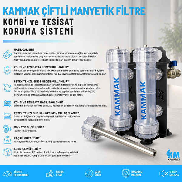 Kammak Çiftli Manyetik Filtre