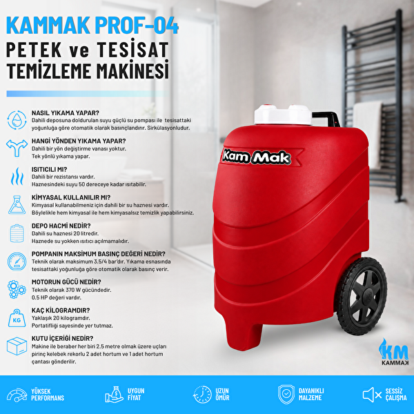 Kammak Prof-04 Isıtıcılı Petek Temizleme Makinesi
