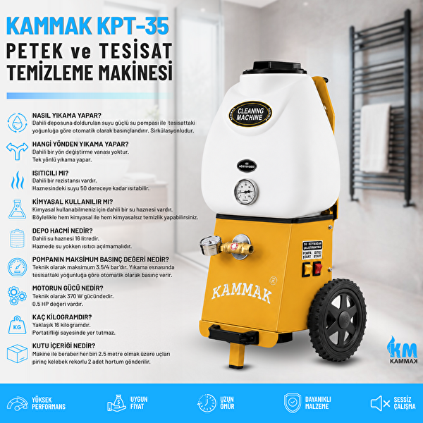 Kammak KPT-35 Isıtıcılı Petek Temizleme Makinesi