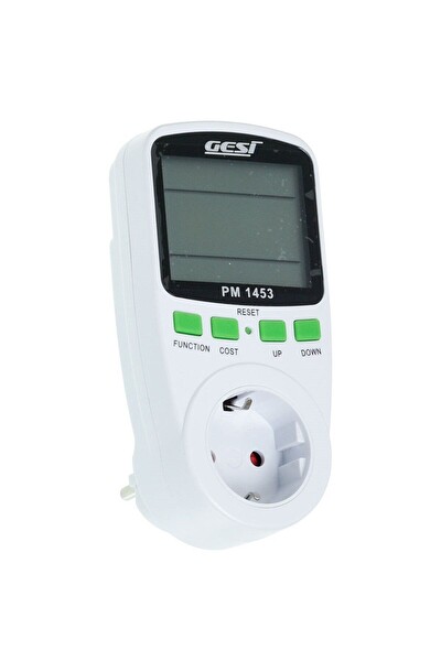 GeSi PM-145 Enerji Sarfiyat Ölçer Tüketim Ölçer 220 Volt 16 Amper 3680 Watt Priz Dijital Wattmetre