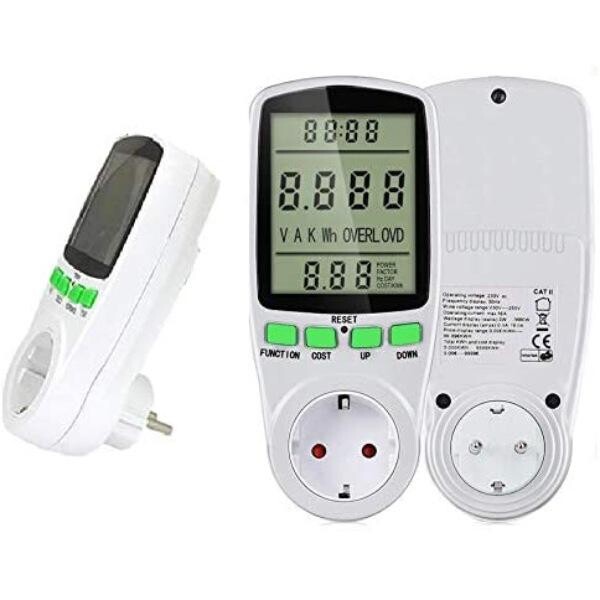 GeSi PM-145 Enerji Sarfiyat Ölçer Tüketim Ölçer 220 Volt 16 Amper 3680 Watt Priz Dijital Wattmetre