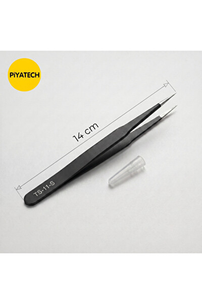 Piyatech TS-11-S Profesyonel Hassas Sivri Uçlu Paslanmaz Çelik Cımbız Anti-Manyetik Elektronik Ve Hobi Cımbızı