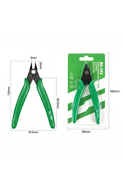 Piyatech RL-113 Hassas Mikroskobik Yan Keski Profesyonel Tel ve Anakart Sacı Kesme Pensesi
