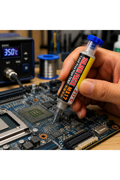 Piyatech MS17 Kurşunsuz Şırınga Krem Lehim Solder Paste 217 Derece 20G 7.5CM