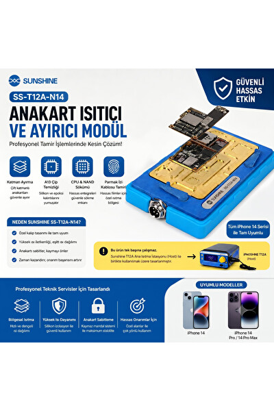 Piyatech SS-T12A-N14 iPhone 14 Serisi Anakart Isıtıcı - Ayırıcı Tamir Modülü