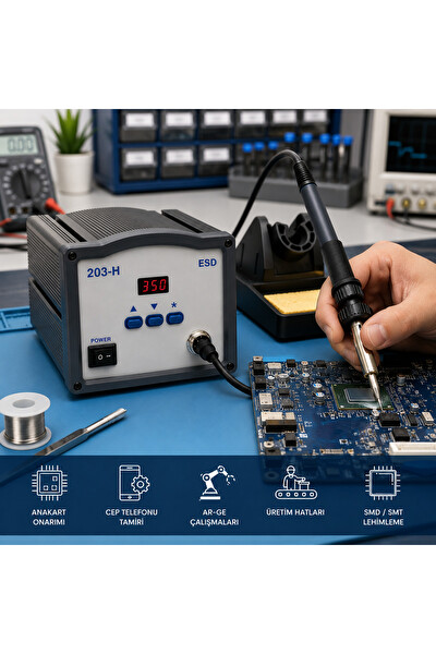 Piyatech 203-H 90W Dijital Ekranlı Yüksek Frekanslı Akıllı Havya İstasyonu Lehim Makinesi