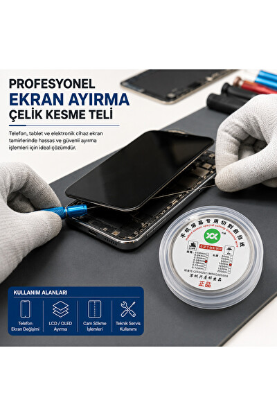 Piyatech Çelik LCD Ekran Ayırma Teli 0.06MM - 500M Kesme Teli