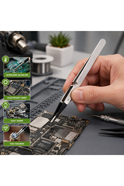 Piyatech ST-11 Isıya Dayanıklı Antistatik Seramik Uçlu Tamir Cımbızı