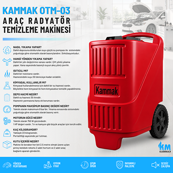 Kammak OTM-03 Oto Radyatör Temizleme Makinesi